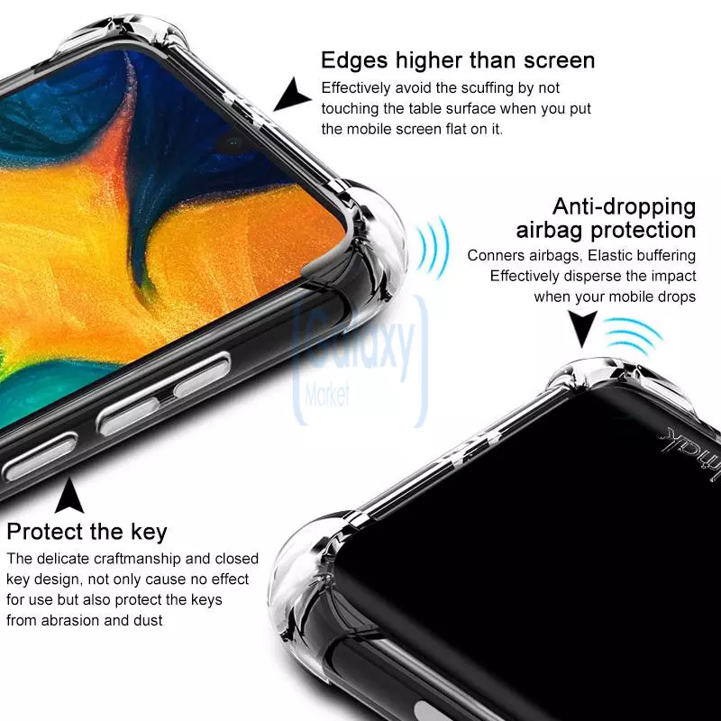 Чехол бампер Imak Shock-resistant для Samsung Galaxy A10s Matte black (Матовый черный)