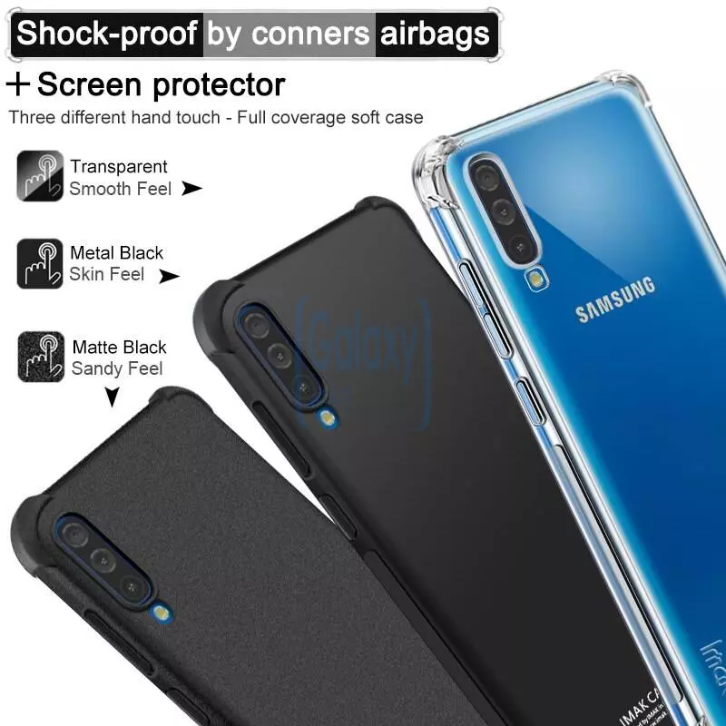 Чехол бампер Imak Shock-resistant для Samsung Galaxy A50s Black (Черный)