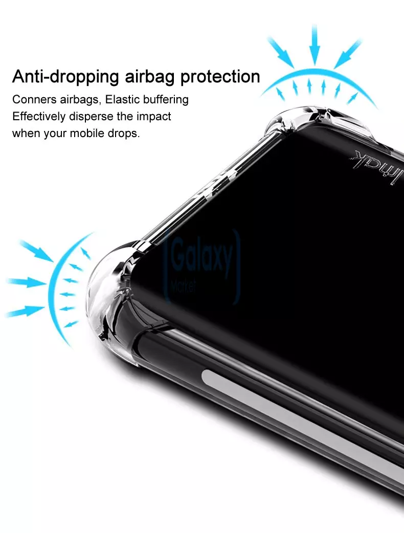 Чехол бампер Imak Shock-resistant Case для Samsung Galaxy A50 Matte black (Матовый черный)