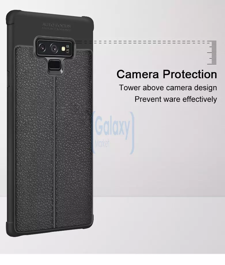 Чехол бампер Imak TPU Leather Pattern для Samsung Galaxy Note 9 Black (Черный)