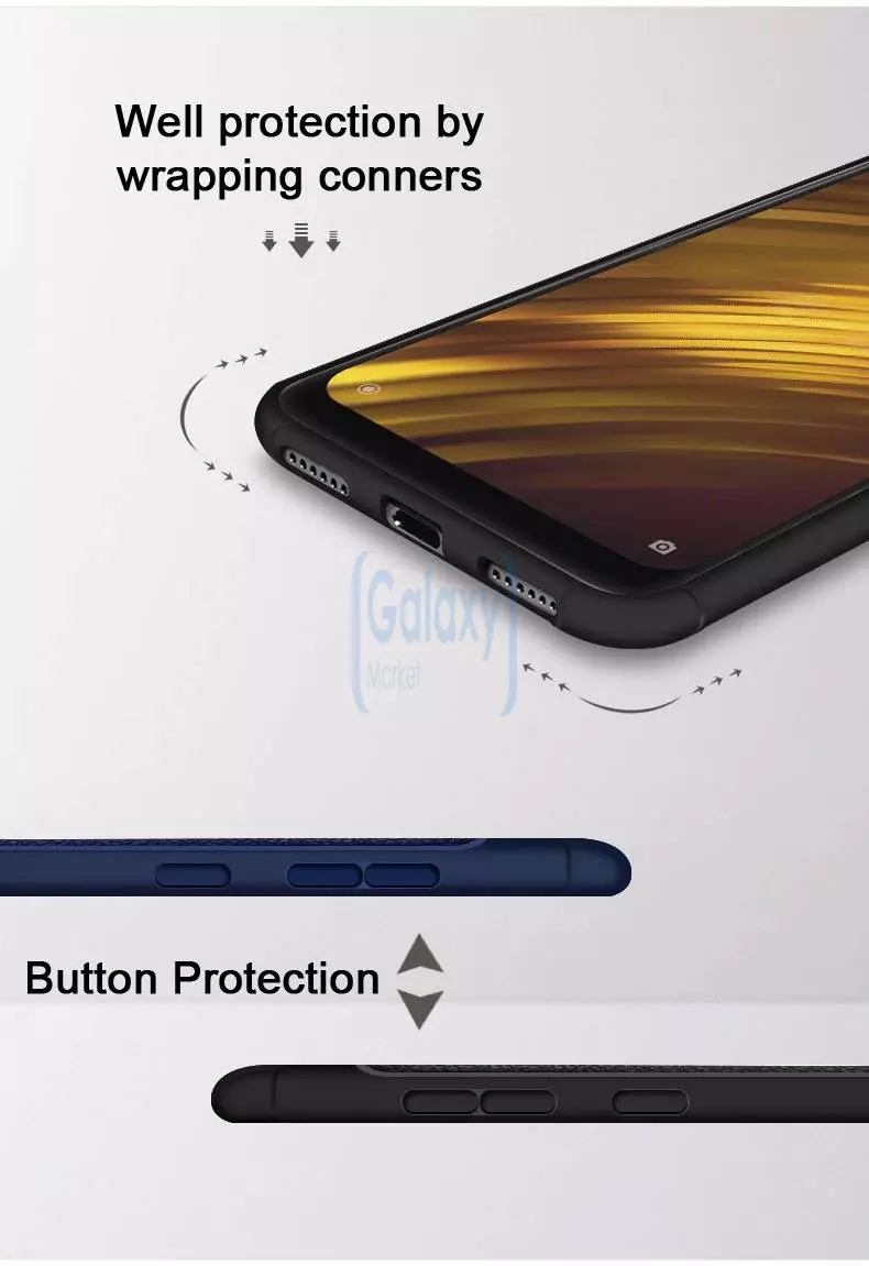 Чехол бампер Imak TPU Leather Pattern для Samsung Galaxy A20s Blue (Синий)