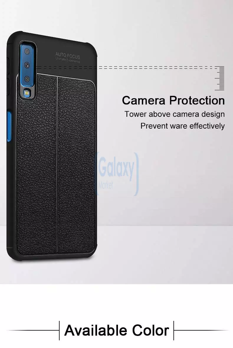 Чехол бампер Imak TPU Leather Pattern для Samsung Galaxy A50 Black (Черный)