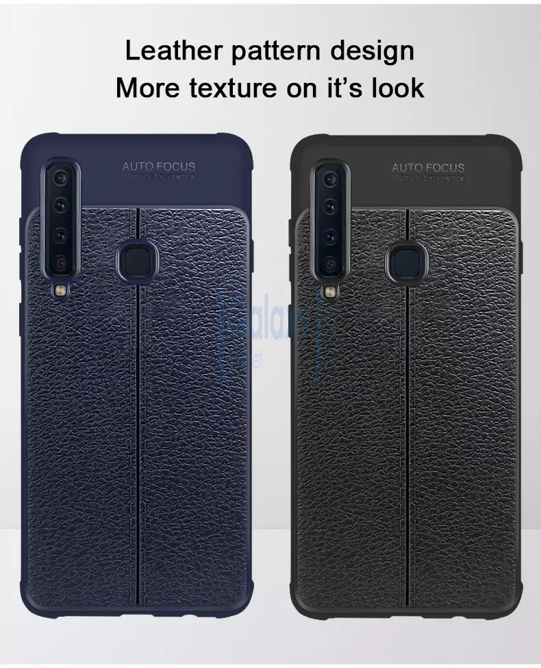 Чехол бампер Imak TPU Leather Pattern для Samsung Galaxy A9 2018 Black (Черный)
