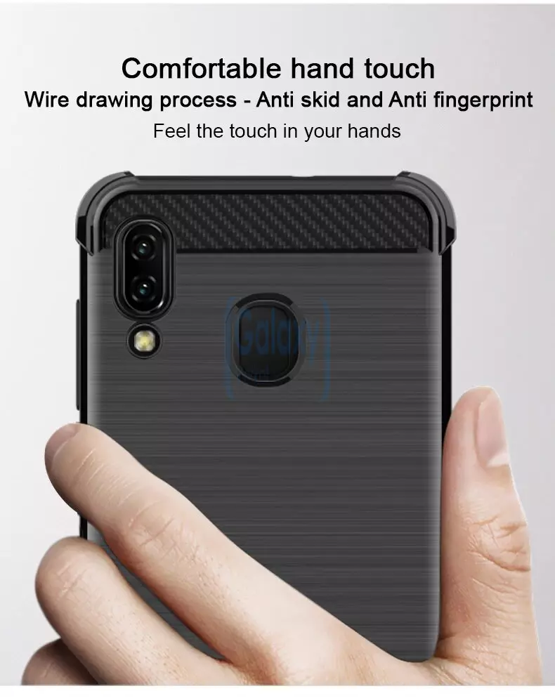Чехол бампер Imak Vega Carbon Case для Samsung Galaxy A20 Black (Черный)