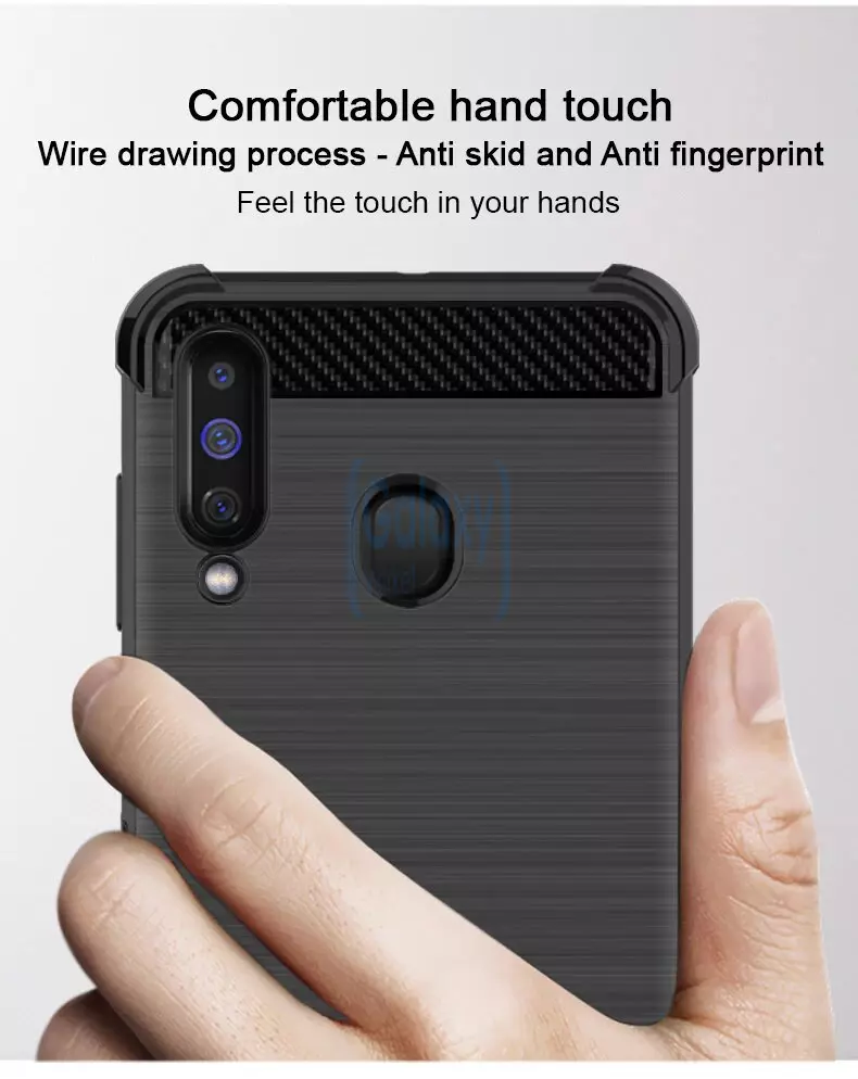 Чехол бампер Imak Vega Carbon для Samsung Galaxy M40 Black (Черный)