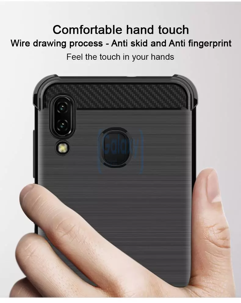 Чехол бампер Imak Vega Carbon для Samsung Galaxy A10s Black (Черный)