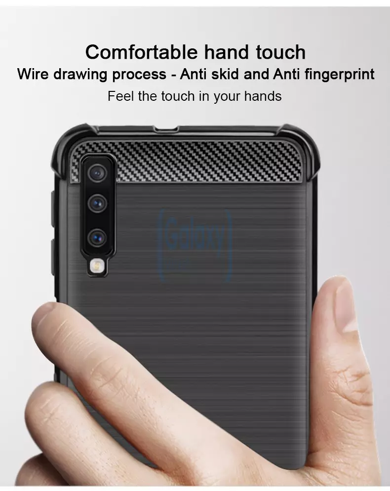 Чехол бампер Imak Vega Carbon Case для Samsung Galaxy A7 2018 Black (Черный)