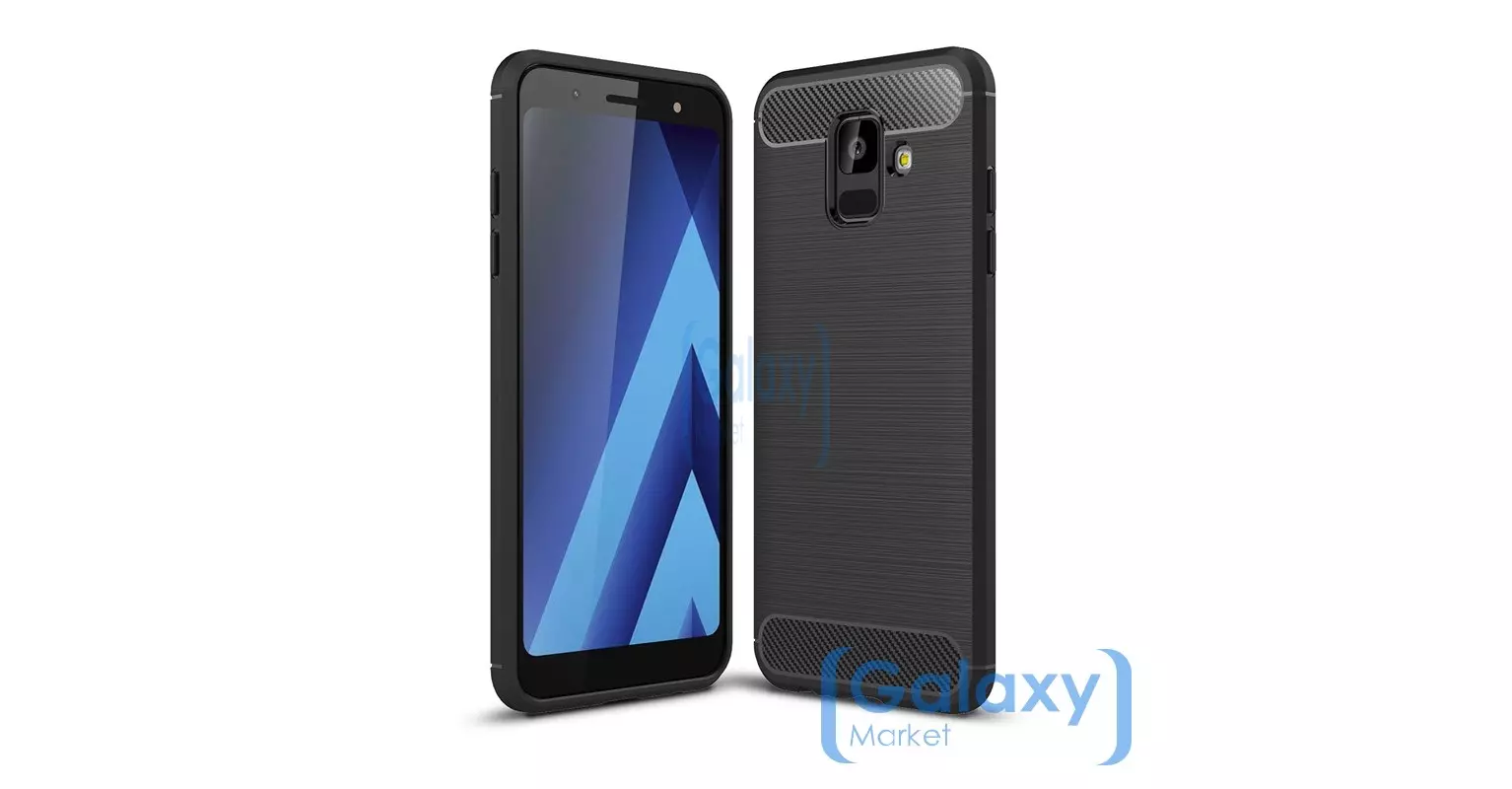 Чехол бампер Ipaky Carbon Fiber для Samsung Galaxy J6 2018 Black (Черный)