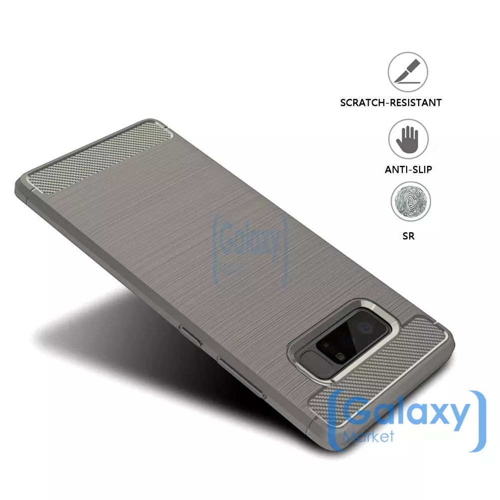 Чехол бампер Ipaky Carbon Fiber для Samsung Galaxy Note 8 Gray (Серый)