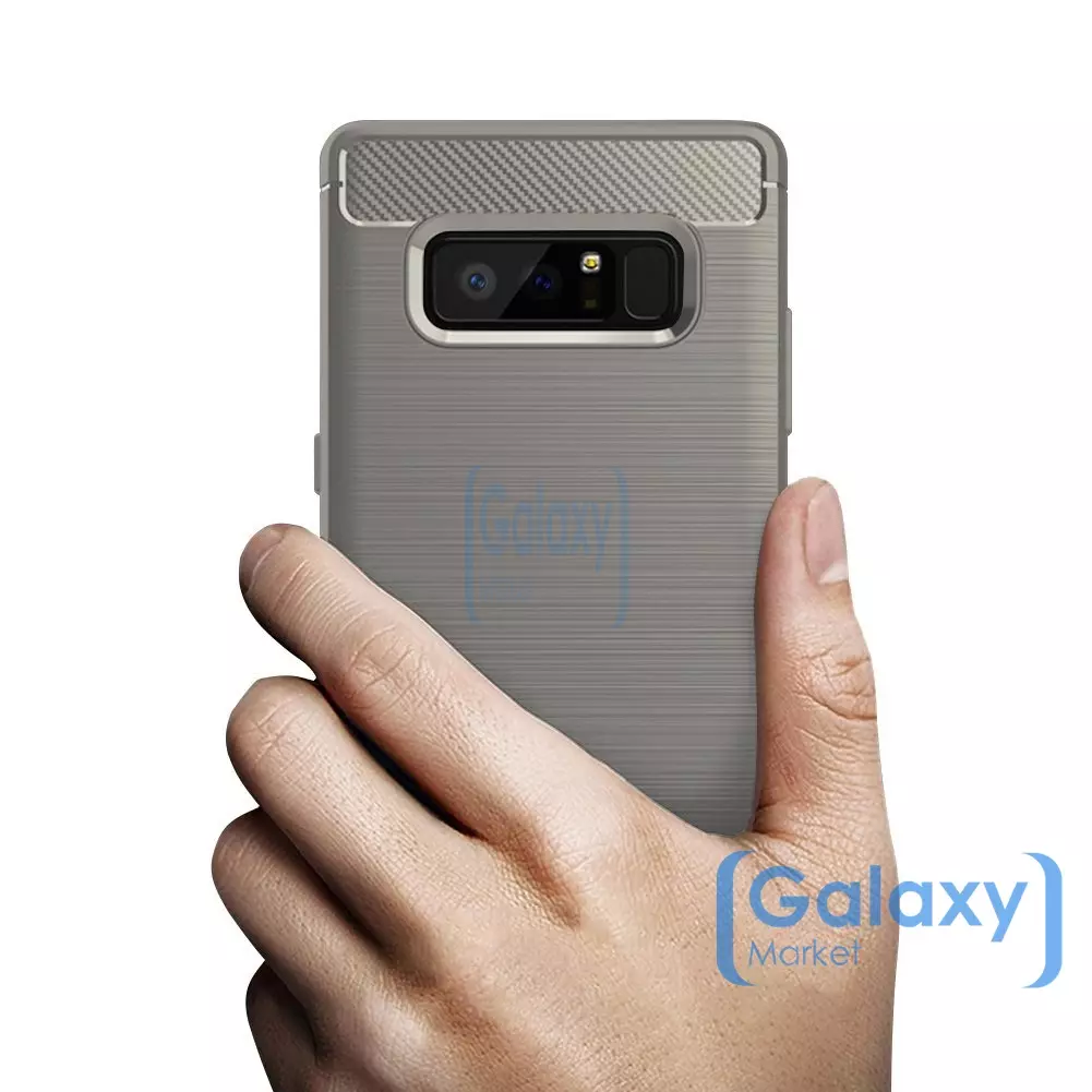 Чехол бампер Ipaky Carbon Fiber для Samsung Galaxy Note 8 Gray (Серый)