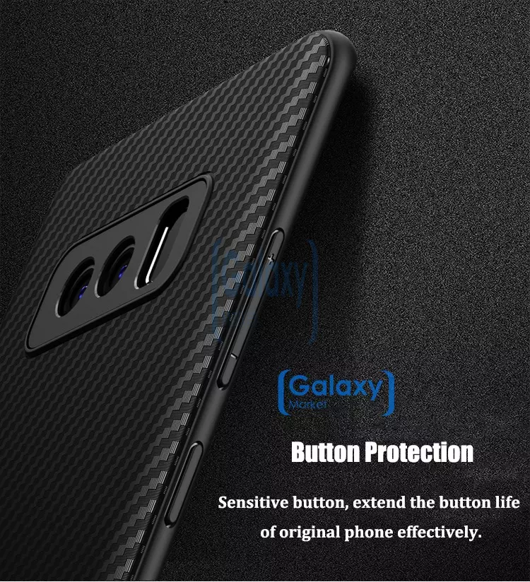 Чехол бампер Ipaky Carbon Fiber Extra для Samsung Galaxy Note 8 Blue (Синий)