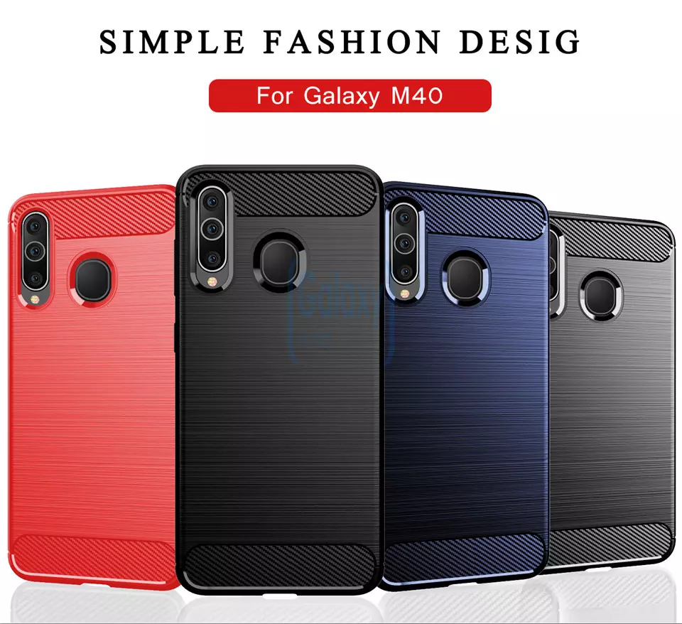 Чехол бампер Ipaky Carbon Fiber для Samsung Galaxy A60 Red (Красный)