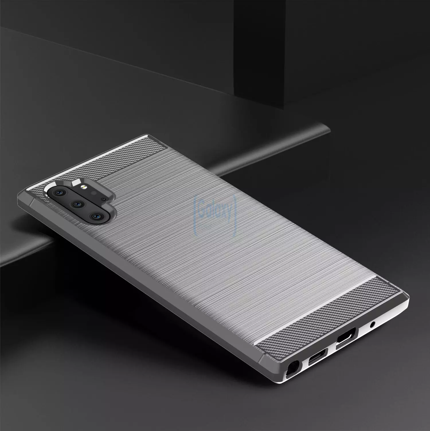 Чехол бампер Ipaky Carbon Fiber для Samsung Galaxy Note 10 Plus Gray (Серый)