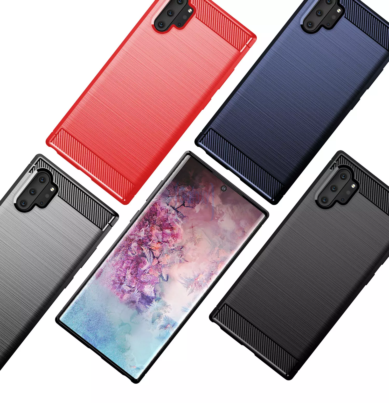 Чехол бампер Ipaky Carbon Fiber для Samsung Galaxy Note 10 Red (Красный)