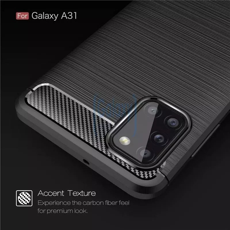 Чехол бампер Ipaky Carbon Fiber для Samsung Galaxy A21s Black (Черный)