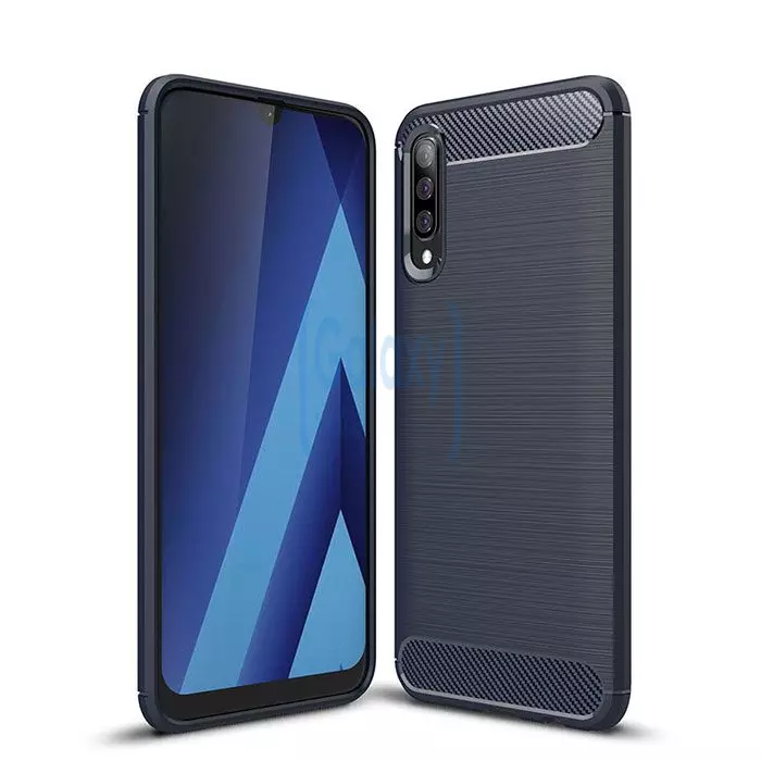 Чехол бампер Ipaky Carbon Fiber для Samsung Galaxy A41 Blue (Синий) Чехол бампер Ipaky Carbon Fiber для Samsung Galaxy A41 Blue (Синий)