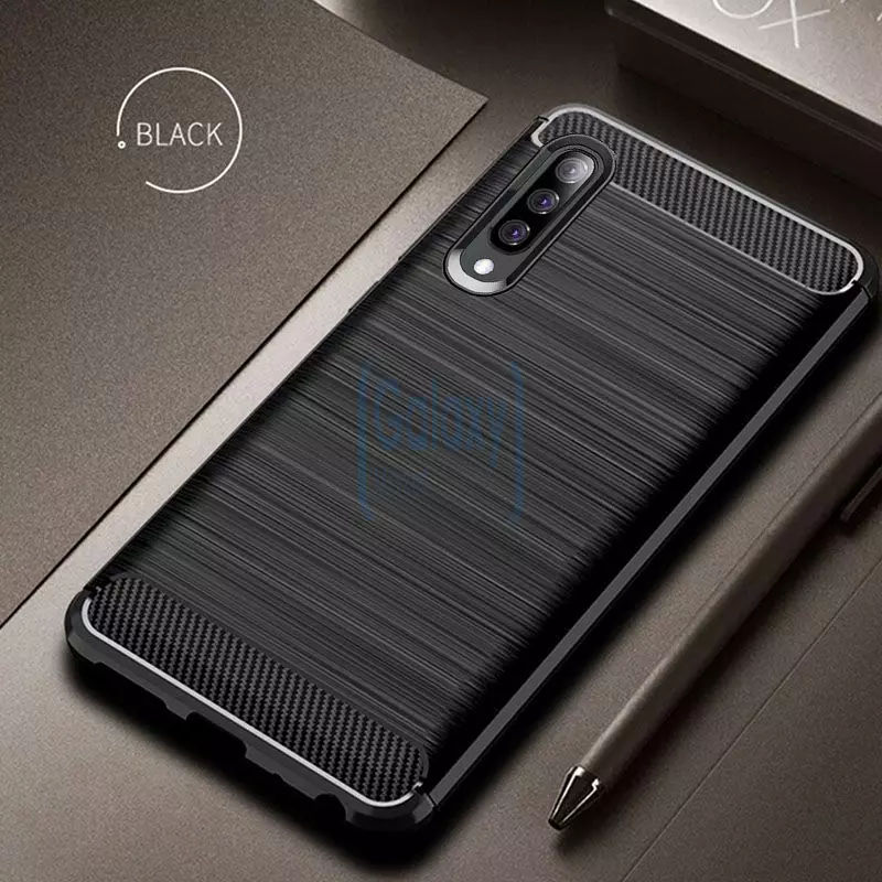Чехол бампер Ipaky Carbon Fiber для Samsung Galaxy A41 Black (Черный)