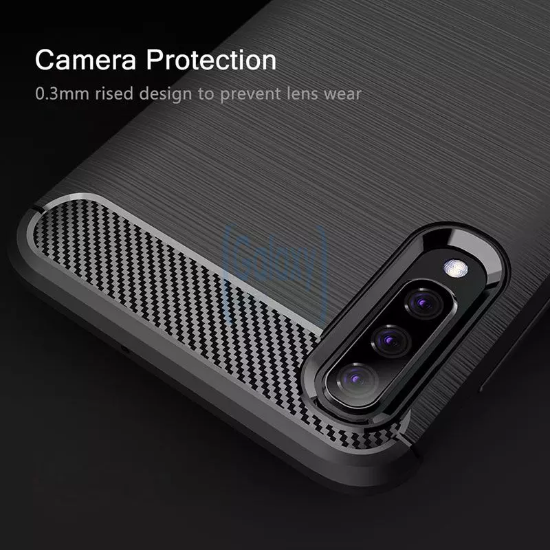 Чехол бампер Ipaky Carbon Fiber для Samsung Galaxy A41 Black (Черный)