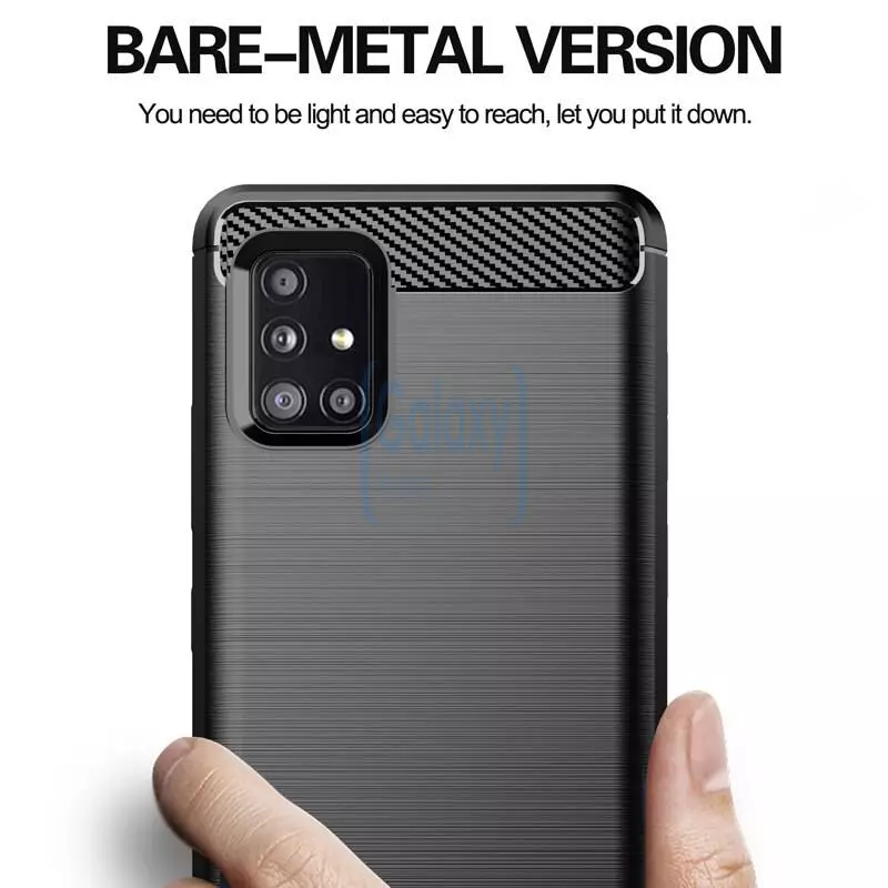 Чехол бампер Ipaky Carbon Fiber для Samsung Galaxy M51 Black (Черный)