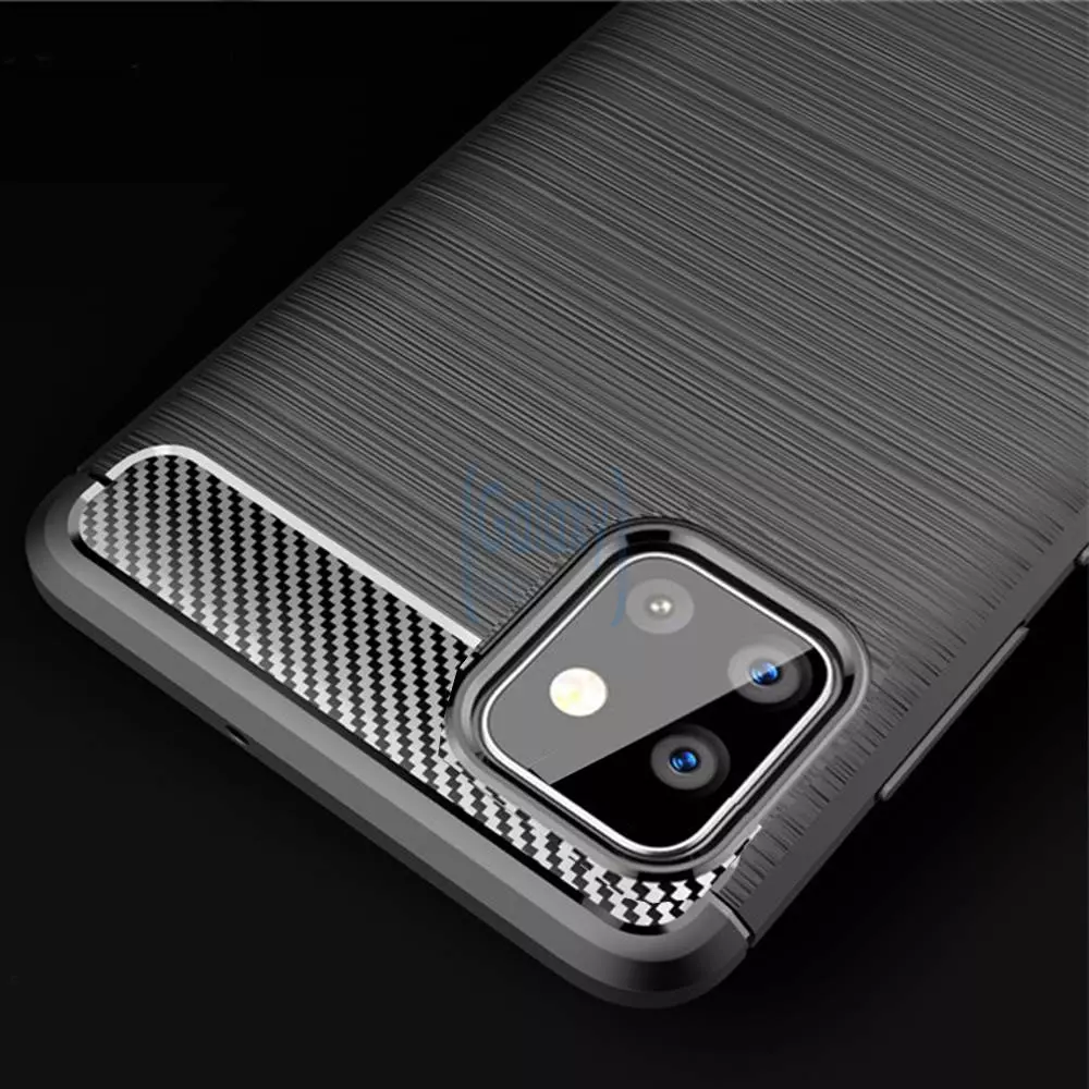 Чехол бампер Ipaky Carbon Fiber для Samsung Galaxy Note 10 Lite Black (Черный)