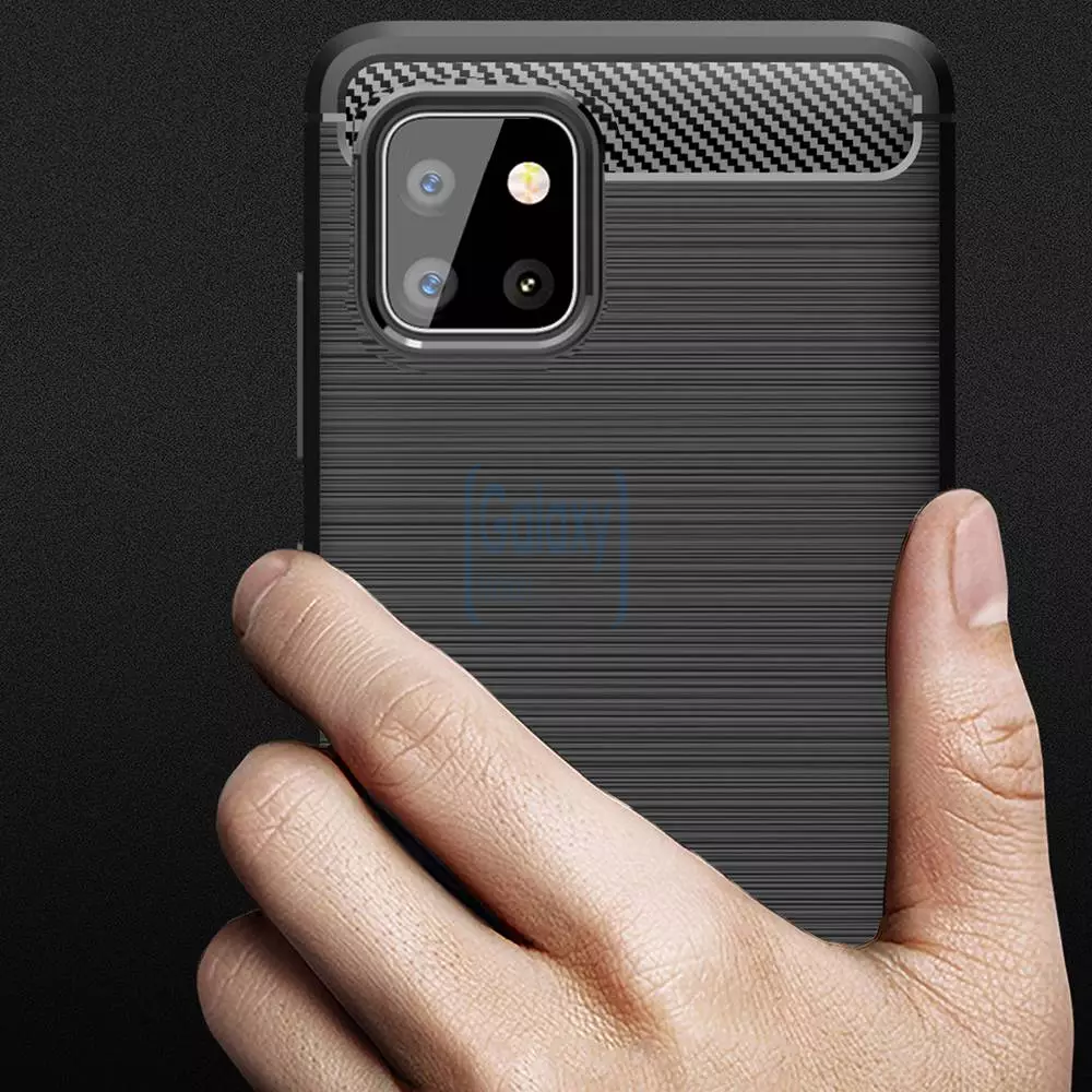 Чехол бампер Ipaky Carbon Fiber для Samsung Galaxy Note 10 Lite Blue (Синий)