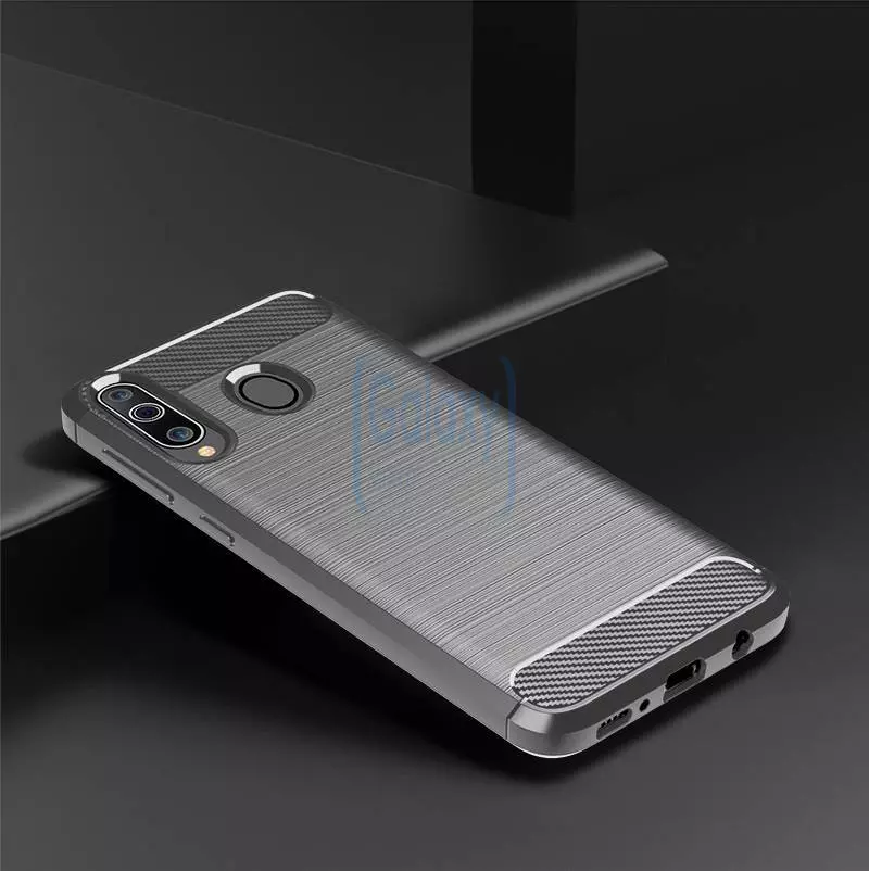 Чехол бампер Ipaky Carbon Fiber для Samsung Galaxy A40s Black (Черный)