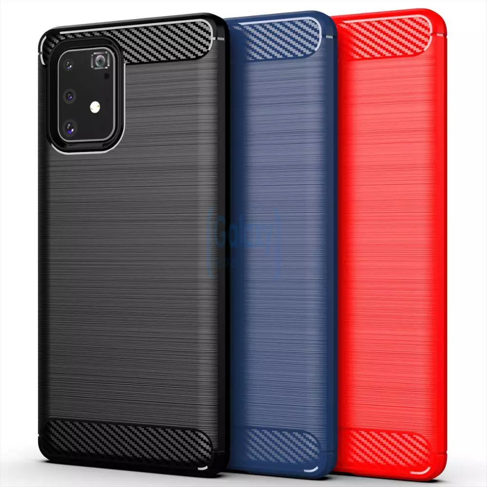 Чехол бампер Ipaky Carbon Fiber для Samsung Galaxy S10 Lite Red (Красный)