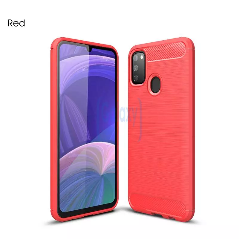 Чехол бампер Ipaky Carbon Fiber для Samsung Galaxy M31 Red (Красный)
