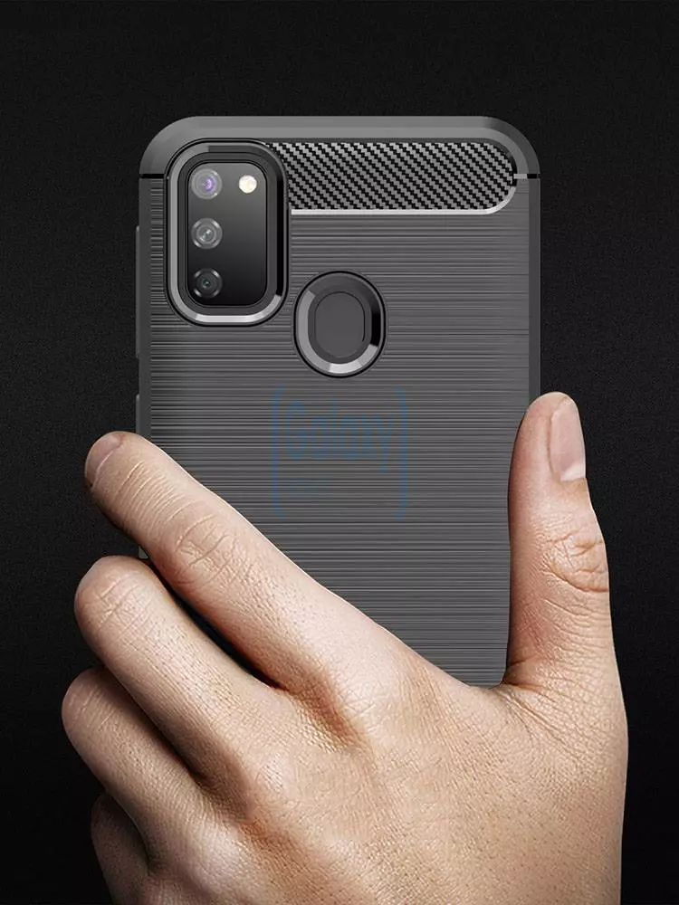 Чехол бампер Ipaky Carbon Fiber для Samsung Galaxy M31 Black (Черный)