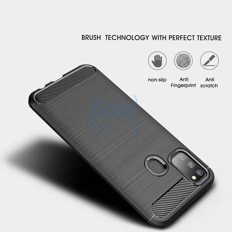 Чехол бампер Ipaky Carbon Fiber для Samsung Galaxy M31 Black (Черный)