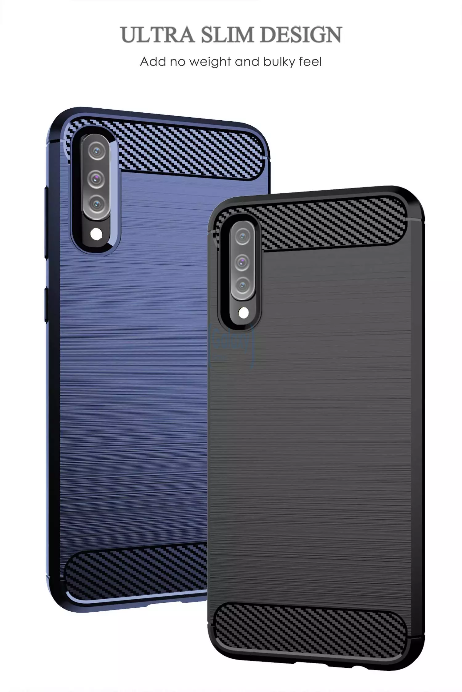 Чехол бампер Ipaky Carbon Fiber для Samsung Galaxy A50s Blue (Синий)