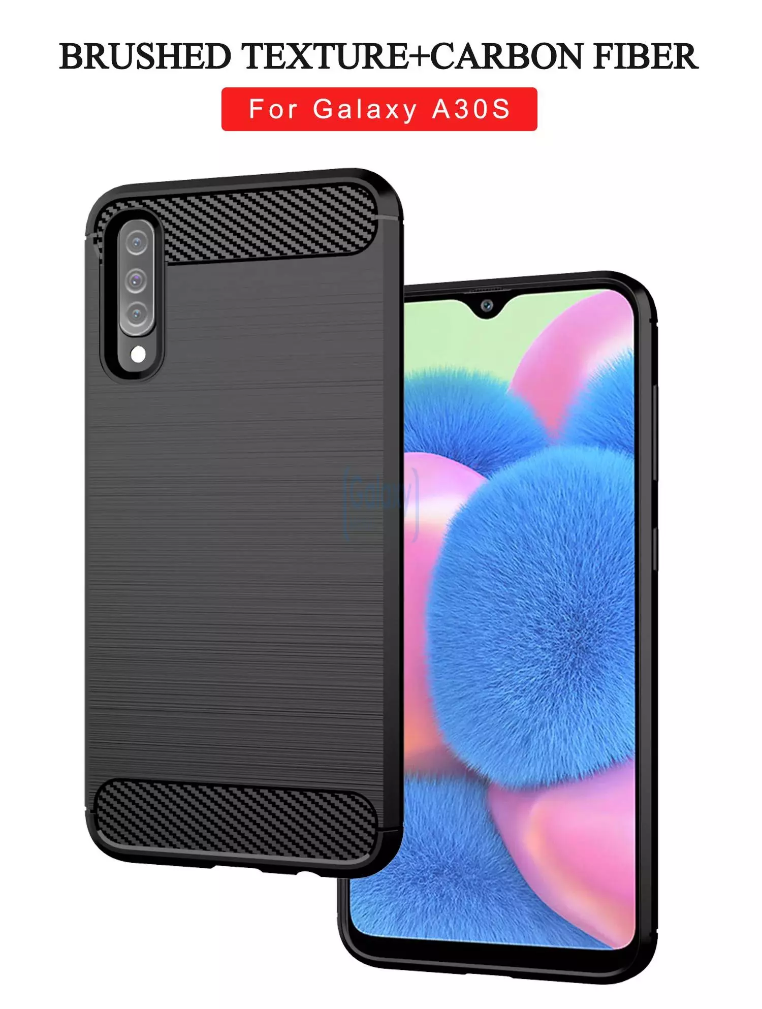 Чехол бампер Ipaky Carbon Fiber для Samsung Galaxy A50s Black (Черный)