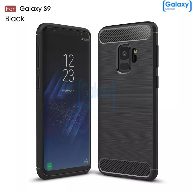 Чехол бампер Ipaky Carbon Fiber для Samsung Galaxy S9 Black (Черный)