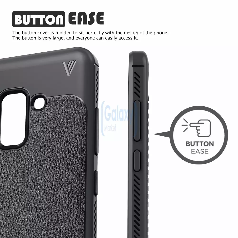 Чехол бампер Lenuo Leather Fit Series для Samsung Galaxy A8 Black (Черны