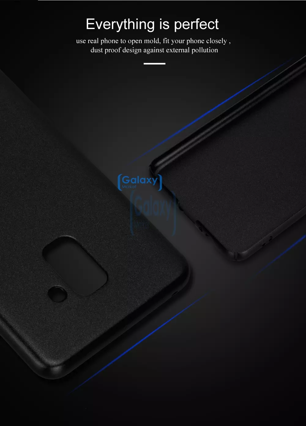 Чехол бампер Lenuo Matte Case для Samsung Galaxy A8 Plus 2018 Blue (Синий)