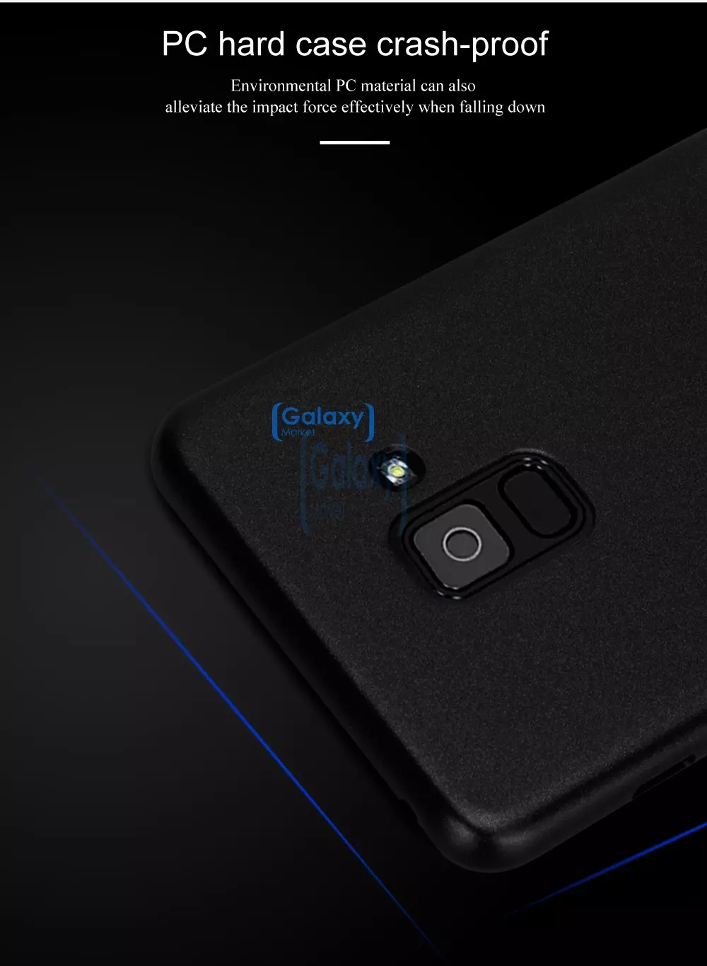 Чехол бампер Lenuo Matte Case для Samsung Galaxy A8 Plus 2018 Blue (Синий)