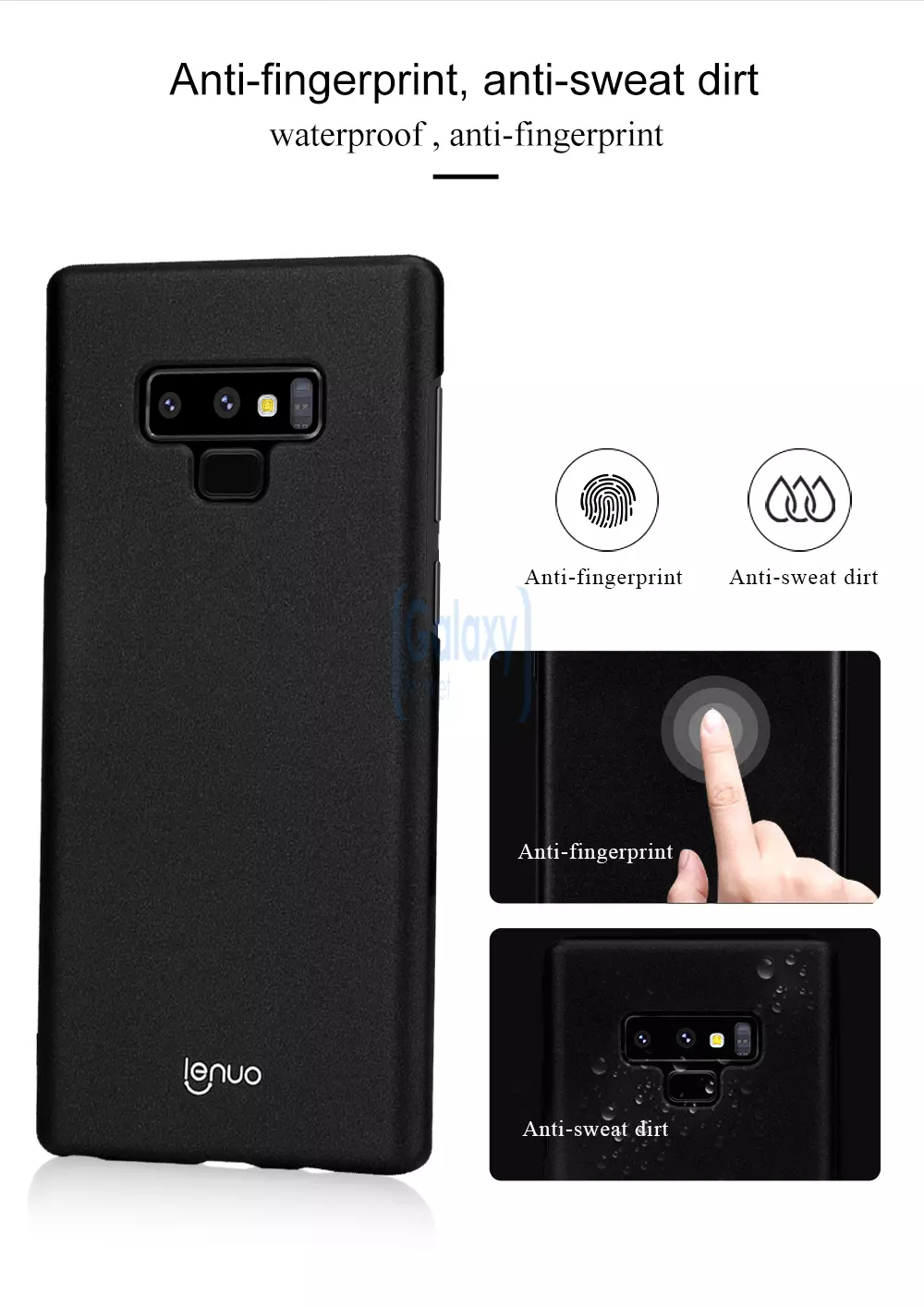 Чехол бампер Lenuo Matte Case для Samsung Galaxy Note 9 Black (Черный)
