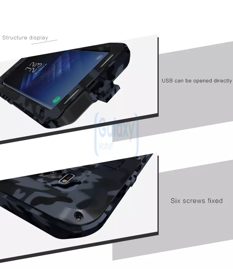Противоударный металлический Чехол бампер Love Mei Camo Case для Samsung Galaxy S8 Plus Jungle (Джунгли)