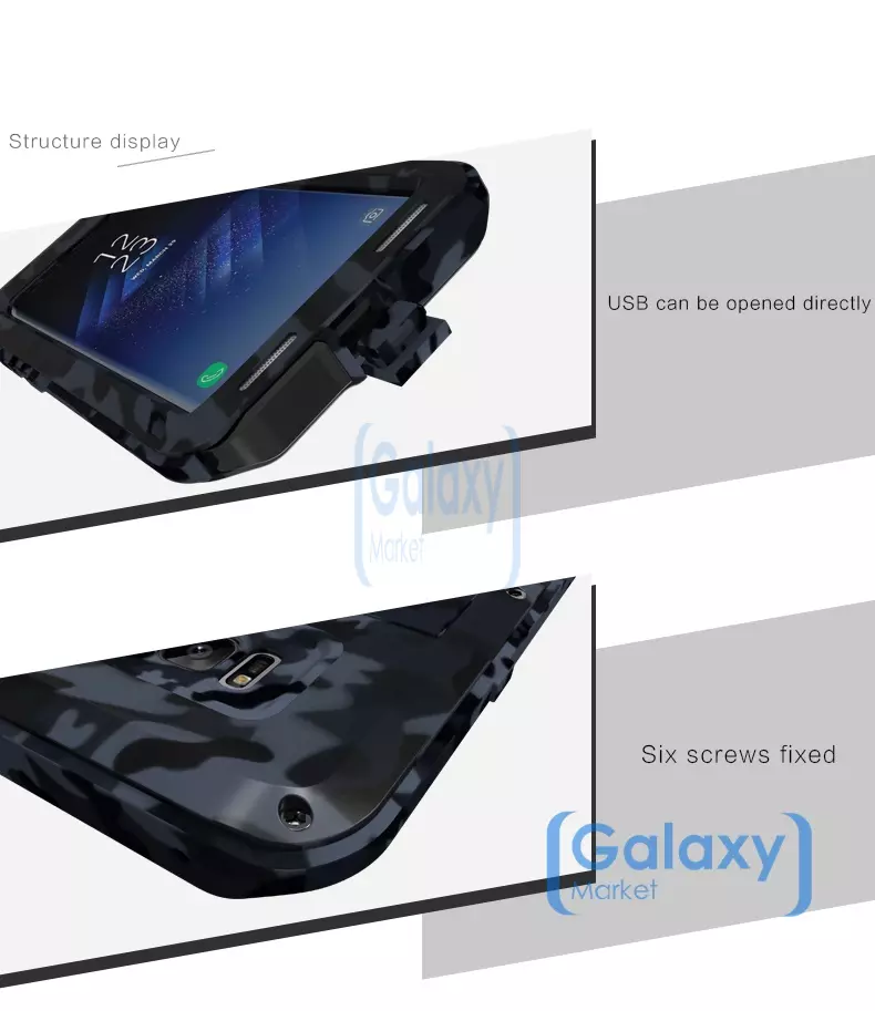 Противоударный металлический Чехол бампер Love Mei Camo Case для Samsung Galaxy S8 Jungle (Джунгли)