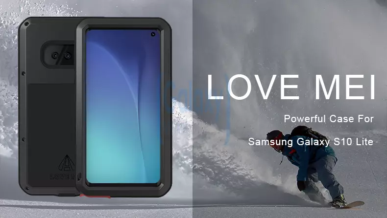Противоударный металлический Чехол бампер Love Mei Powerful для Samsung Galaxy S10e Black (Черный)