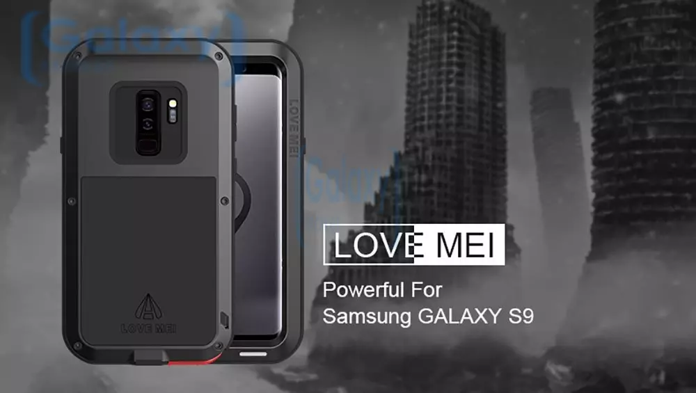 Противоударный металлический Чехол бампер Love Mei Powerful для Samsung Galaxy S9 Plus Black (Черный)