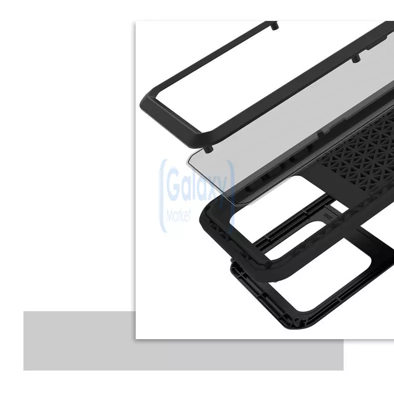 Противоударный металлический Чехол бампер Love Mei Powerful для Samsung Galaxy A51 Black (Черный)