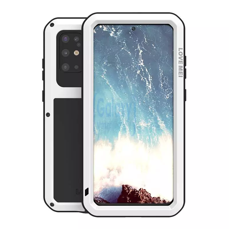 Противоударный металлический Чехол бампер Love Mei Powerful для Samsung Galaxy S20 Ultra White (Белый)