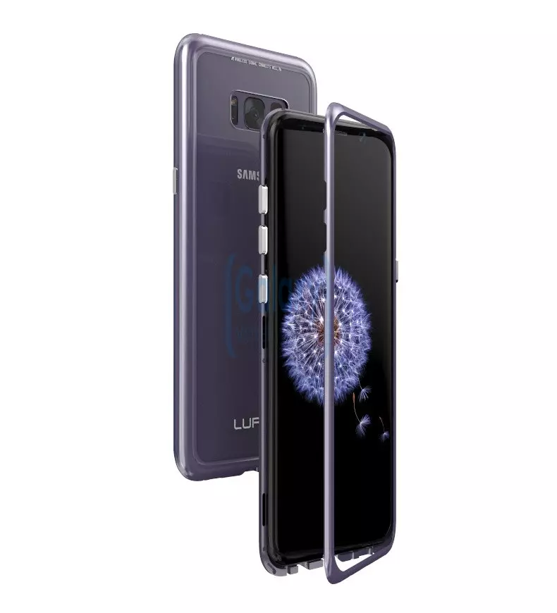 Чехол бампер Luphie Magnetic Case для Samsung Galaxy S8 Plus G955F Transparent/Silver (Прозрачный/Серебристый)