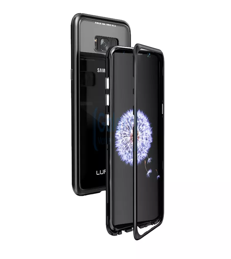 Чехол бампер Luphie Magnetic Case для Samsung Galaxy S8 G950F Transparent/Purple (Прозрачный/Пурпурный)