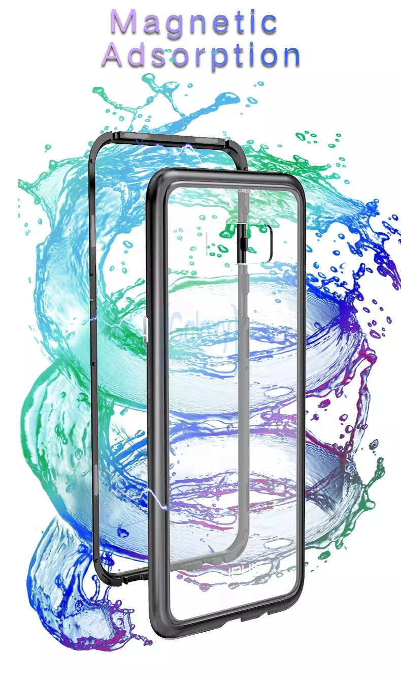 Чехол бампер Luphie Magnetic Case для Samsung Galaxy S8 G950F Transparent/Silver (Прозрачный/Серебристый)