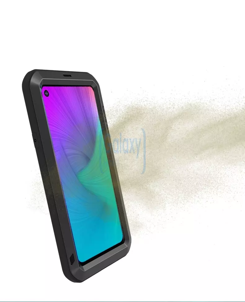 Противоударный металлический Чехол бампер Love Mei Powerful для Samsung Galaxy A8 2018 A530F Black (Черный)