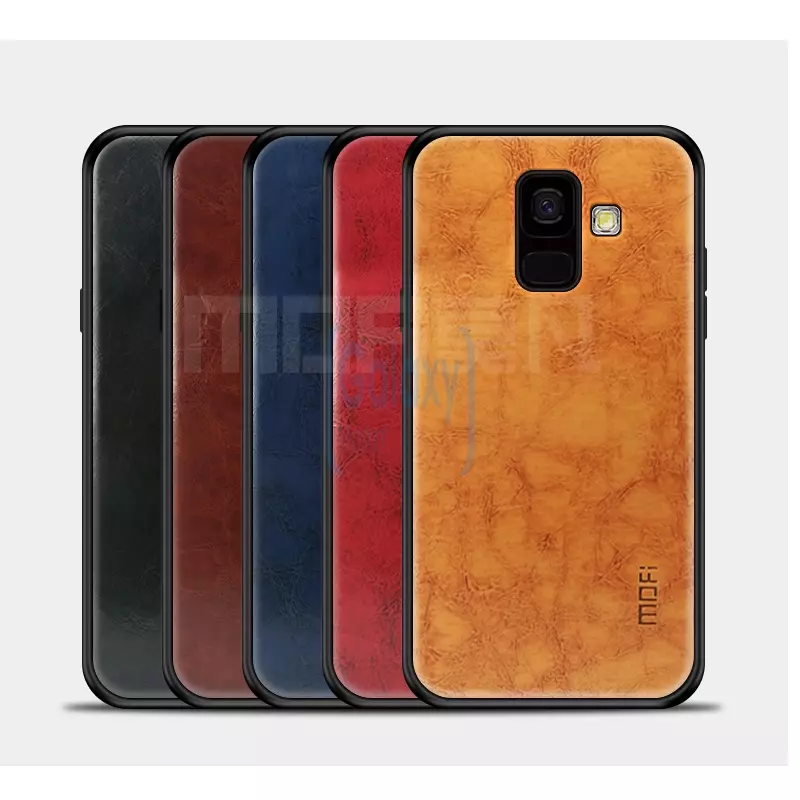 Чехол бампер Mofi Leather Bumper для Samsung Galaxy A6 Plus 2018 Red (Красный)