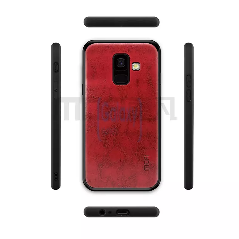 Чехол бампер Mofi Leather Bumper для Samsung Galaxy A6 Plus 2018 Red (Красный)