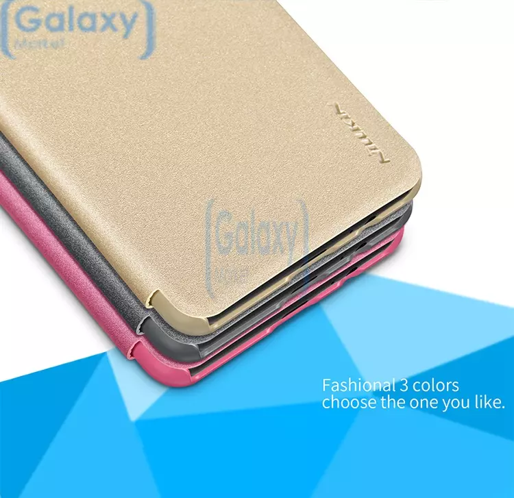 ЗащитнаяЧехол книжка Nillkin New Leather Case Sparkle для Samsung Galaxy A8 Plus Gold (Золотой)